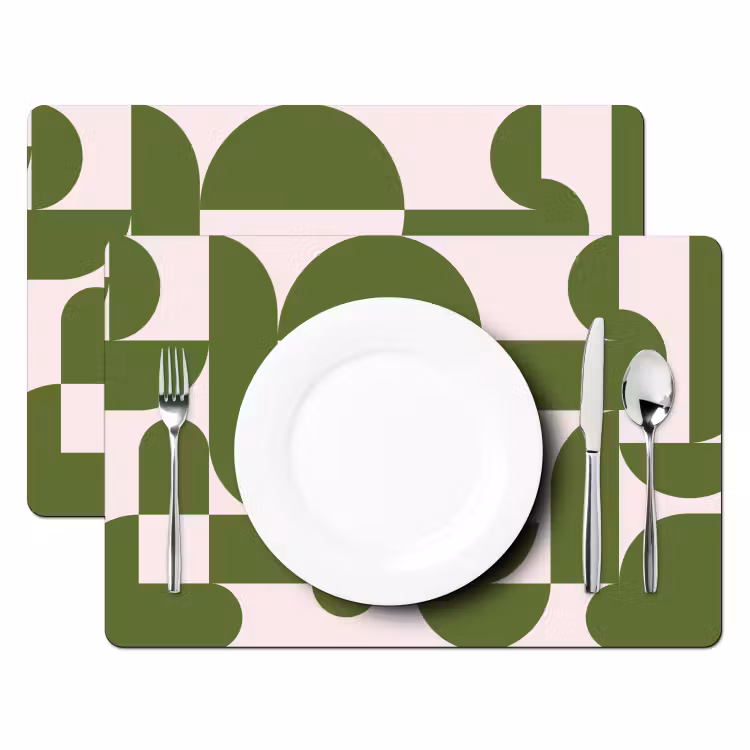 Abstract - Geometrie - Modern - Groen - Wit Placemat vinyl groot -zzsfeer2_Kitchenyeah-website