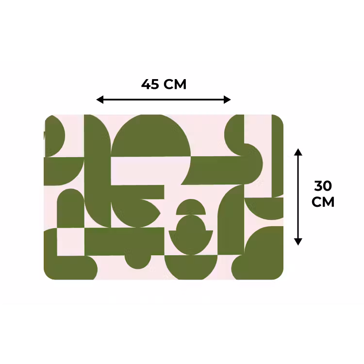 Abstract - Geometrie - Modern - Groen - Wit Placemat vinyl groot -specs