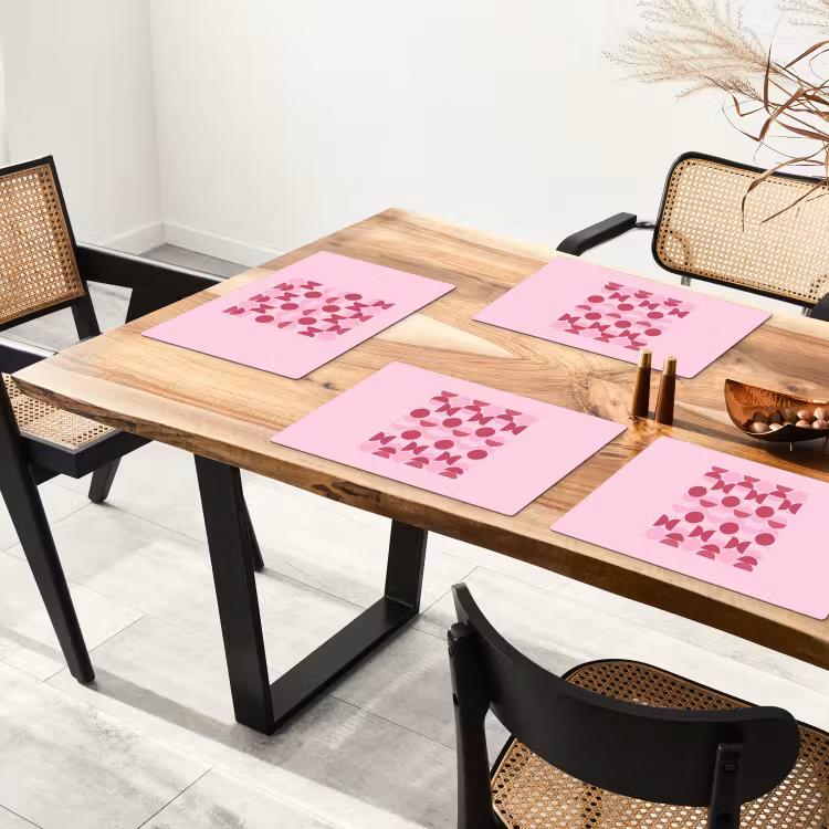 Abstract - Geometrisch - Cirkels - Roze - Modern Placemat vinyl groot -zzsfeer4_Kitchenyeah-website
