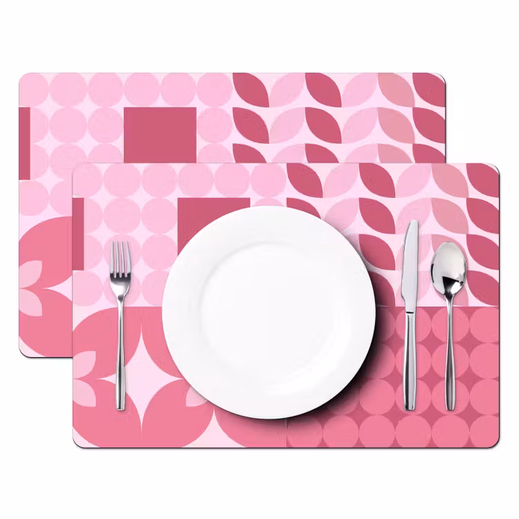 Abstract - Geometrisch - Patroon - Modern - Roze Placemat vinyl groot -zzsfeer2_Kitchenyeah-website