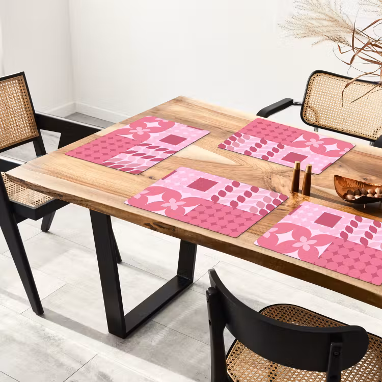 Abstract - Geometrisch - Patroon - Modern - Roze Placemat vinyl groot -zzsfeer4_Kitchenyeah-website