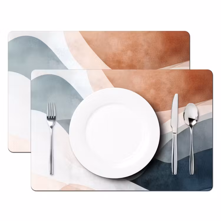 Abstract - Golven - Blauw Placemat vinyl groot -zzsfeer2_Kitchenyeah-website