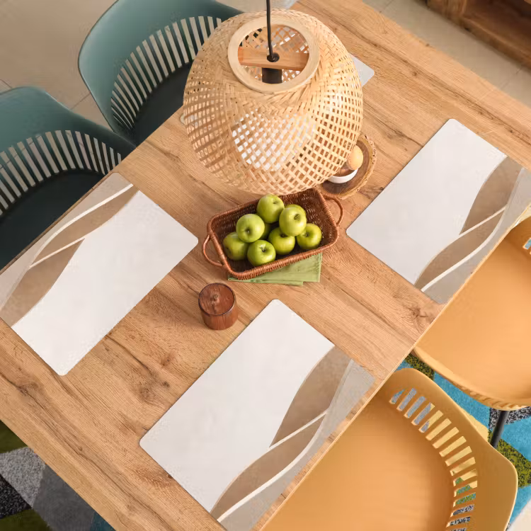 Abstract - Golven - Modern - Beige Placemat vinyl groot -zzsfeer5_Kitchenyeah-website