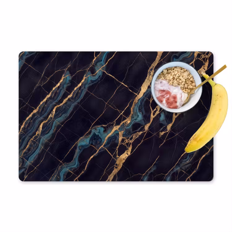 Abstract - Gouden lijnen - Kunst - Modern - Zwart Placemat vinyl groot -zzzproduct_Kitchenyeah-website