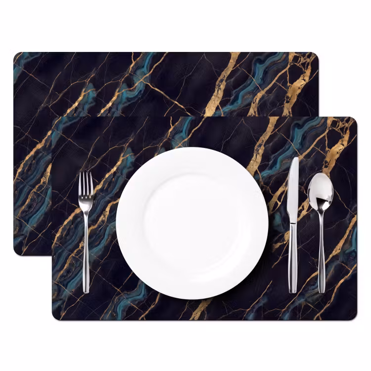 Abstract - Gouden lijnen - Kunst - Modern - Zwart Placemat vinyl groot -zzsfeer2_Kitchenyeah-website