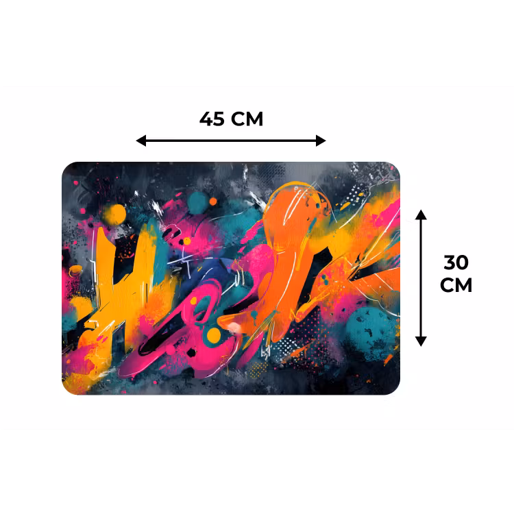 Abstract - Graffiti - Kleurrijk - Verfspatten Placemat vinyl groot -specs