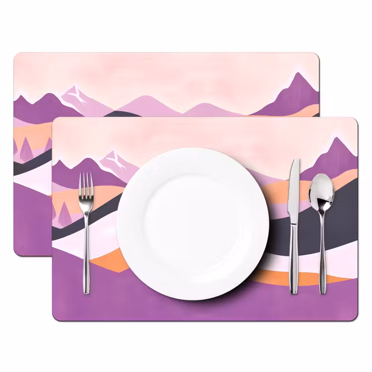 Abstract - Heuvels - Bomen - Groen Placemat vinyl groot -zzsfeer2_Kitchenyeah-website
