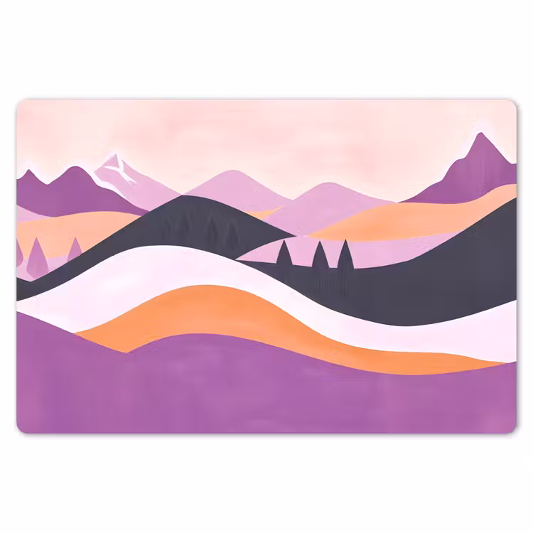 Abstract - Heuvels - Bomen - Groen Placemat vinyl groot -zzsfeer1_Kitchenyeah-website