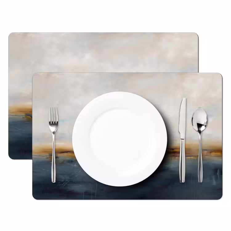 Abstract - Horizon - Water - Modern - Beige Placemat vinyl groot -zzsfeer2_Kitchenyeah-website