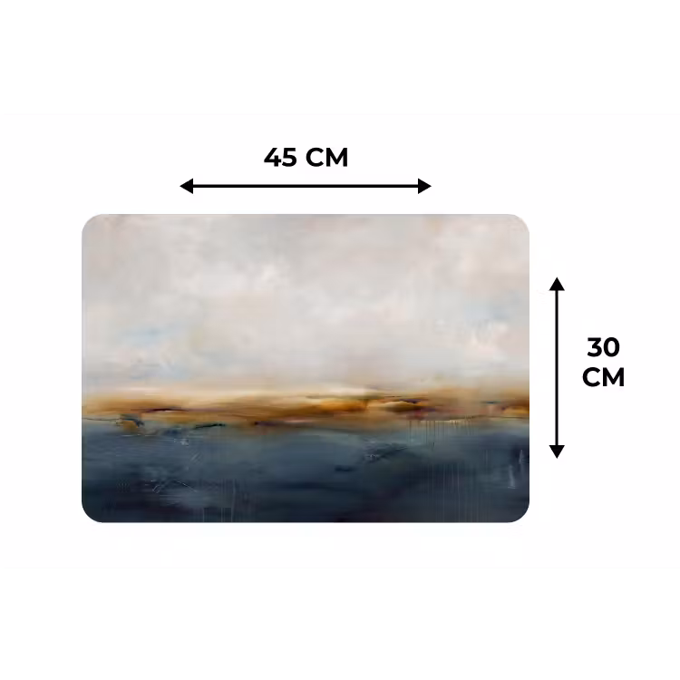 Abstract - Horizon - Water - Modern - Beige Placemat vinyl groot -specs