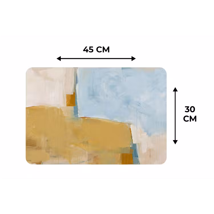 Abstract - Kleuren - Kunst - Modern - Blauw Placemat vinyl groot -specs