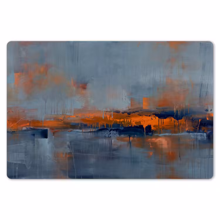 Abstract - Kleuren - Modern - Oranje - Grijs Placemat vinyl groot -zzsfeer1_Kitchenyeah-website