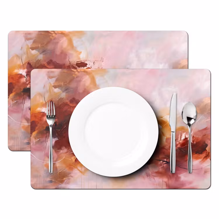 Abstract - Kleurrijk - Kunst - Modern - Roze-Rood Placemat vinyl groot -zzsfeer2_Kitchenyeah-website