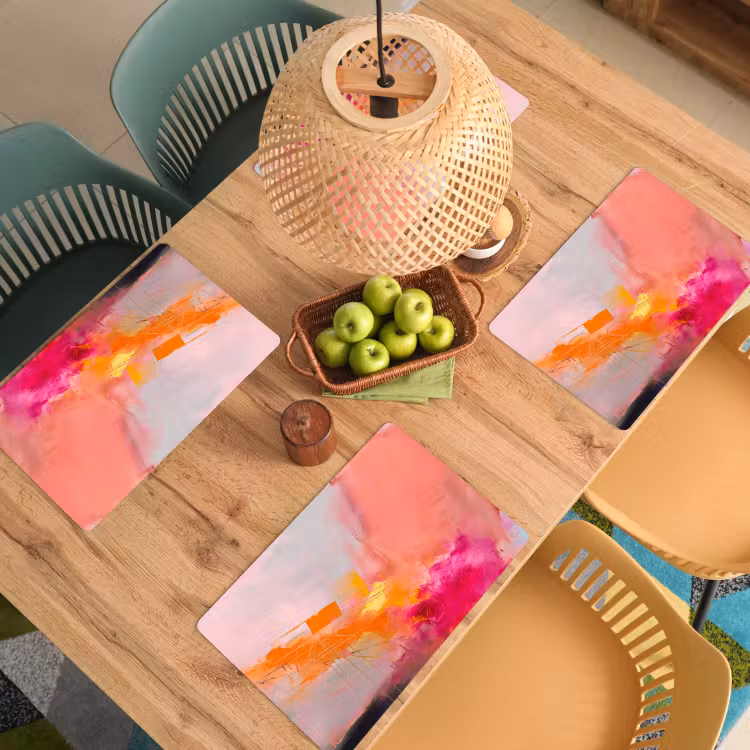 Abstract - Kleurrijk - Modern - Roze Placemat vinyl groot -zzsfeer5_Kitchenyeah-website