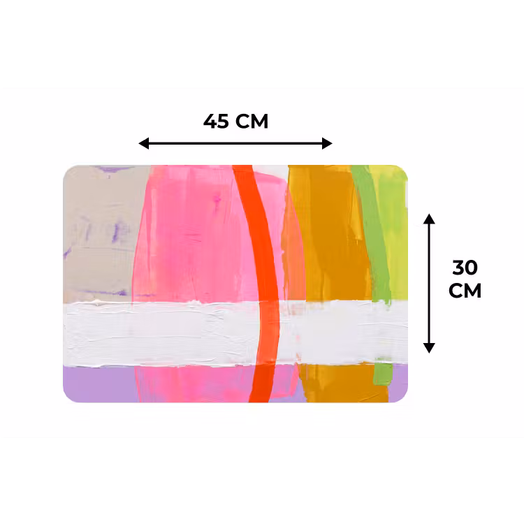 Abstract - Kleurrijk - Vormen - Modern - Kunst Placemat vinyl groot -specs