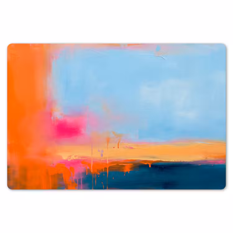 Abstract - Kleurvlakken - Modern - Oranje - Blauw Placemat vinyl groot -zzsfeer1_Kitchenyeah-website