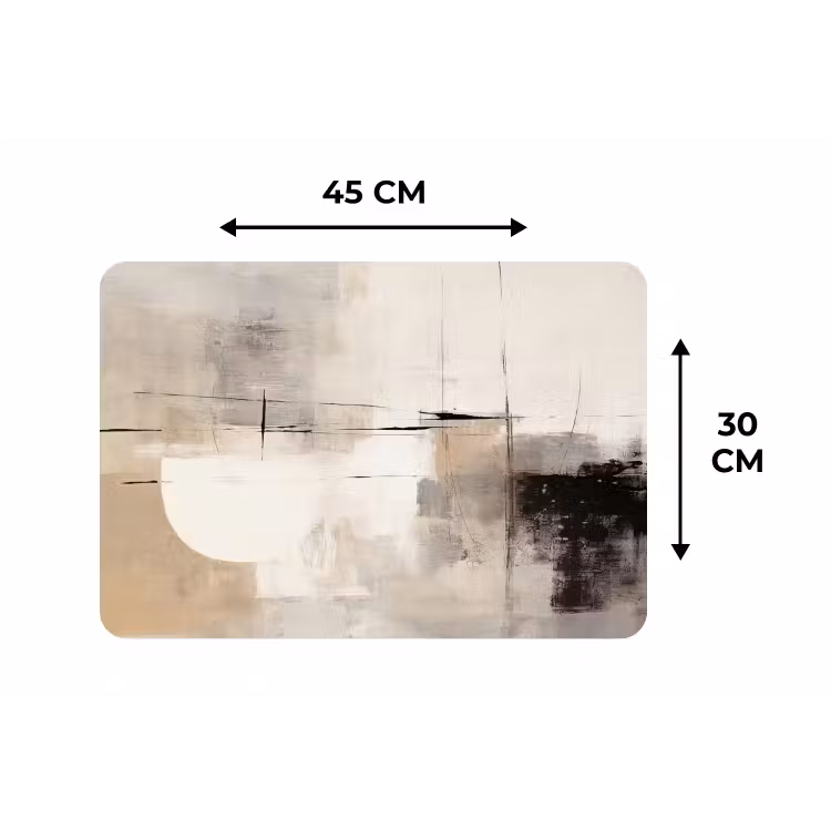 Abstract - Kunst - Grijs Placemat vinyl groot -specs