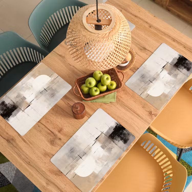 Abstract - Kunst - Grijs Placemat vinyl groot -zzsfeer5_Kitchenyeah-website