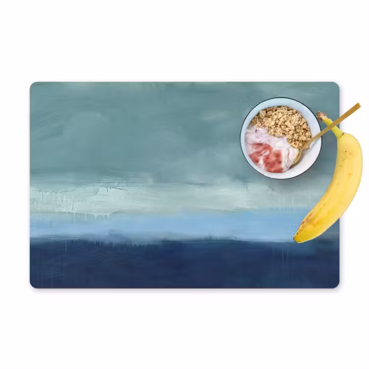 Abstract - Lagen - Rust - Modern - Blauw Placemat vinyl groot -zzzproduct_Kitchenyeah-website