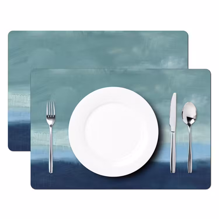 Abstract - Lagen - Rust - Modern - Blauw Placemat vinyl groot -zzsfeer2_Kitchenyeah-website