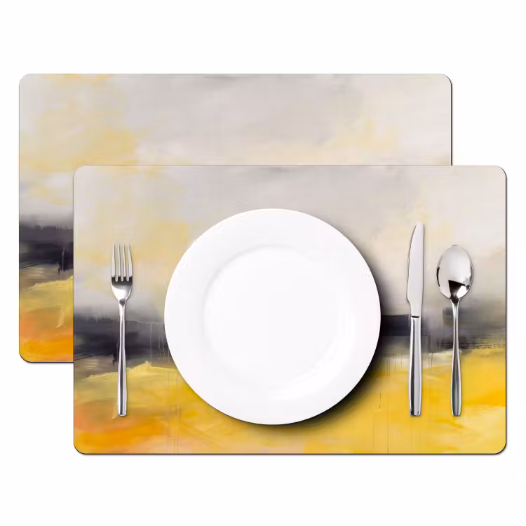Abstract - Landschap - Modern - Geel Placemat vinyl groot -zzsfeer2_Kitchenyeah-website