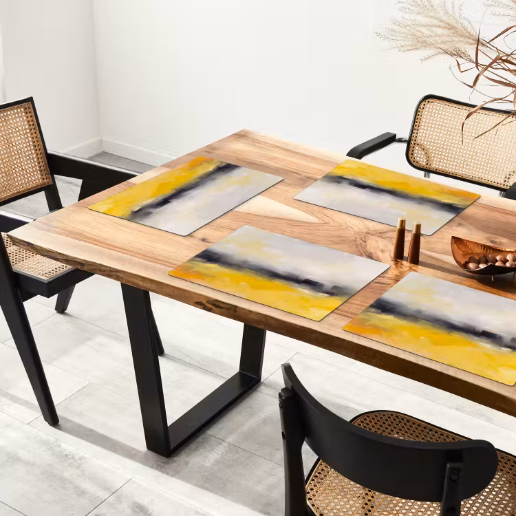 Abstract - Landschap - Modern - Geel Placemat vinyl groot -zzsfeer4_Kitchenyeah-website