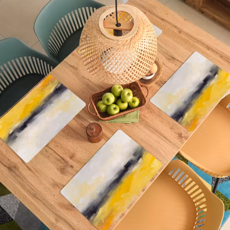 Abstract - Landschap - Modern - Geel Placemat vinyl groot -zzsfeer5_Kitchenyeah-website