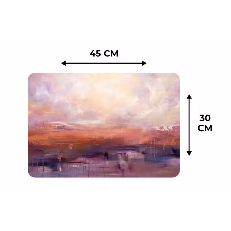 Abstract - Landschap - Modern - Paars - Oranje Placemat vinyl groot -specs