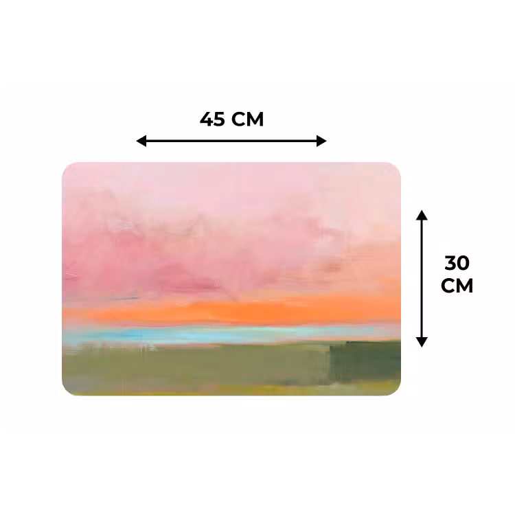 Abstract - Landschap - Modern - Roze - Oranje Placemat vinyl groot -specs