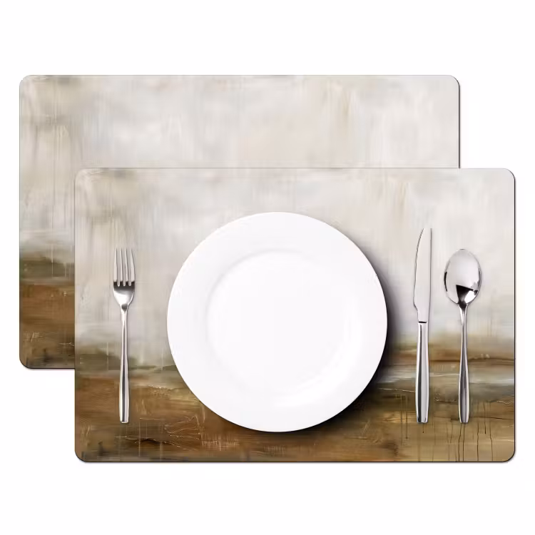 Abstract - Landschap - Natuur - Beige - Bruin Placemat vinyl groot -zzsfeer2_Kitchenyeah-website