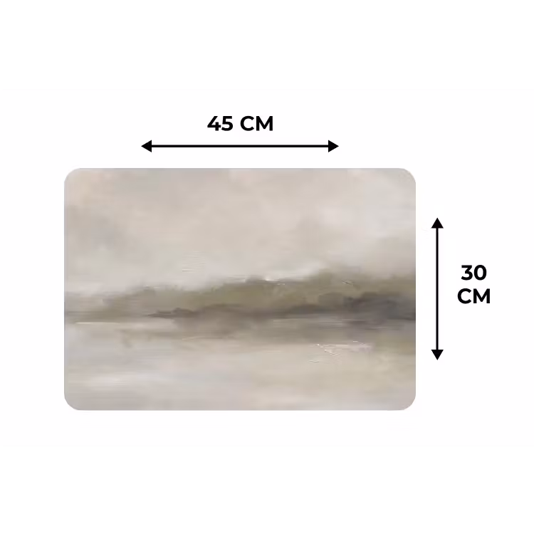 Abstract - Landschap - Nevel - Modern - Grijs Placemat vinyl groot -specs