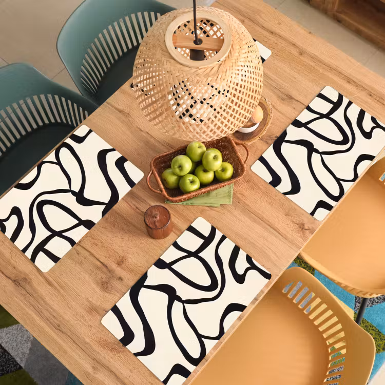 Abstract - Lijnen - Modern - Beige Placemat vinyl groot -zzsfeer5_Kitchenyeah-website