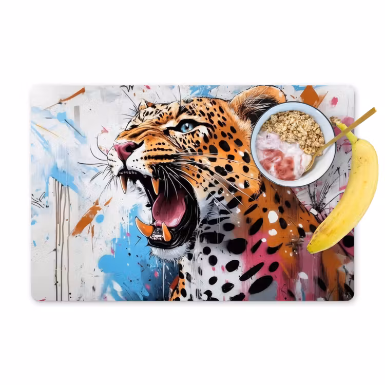 Abstract - Luipaard - Kleurrijk Placemat vinyl groot -zzzproduct_Kitchenyeah-website