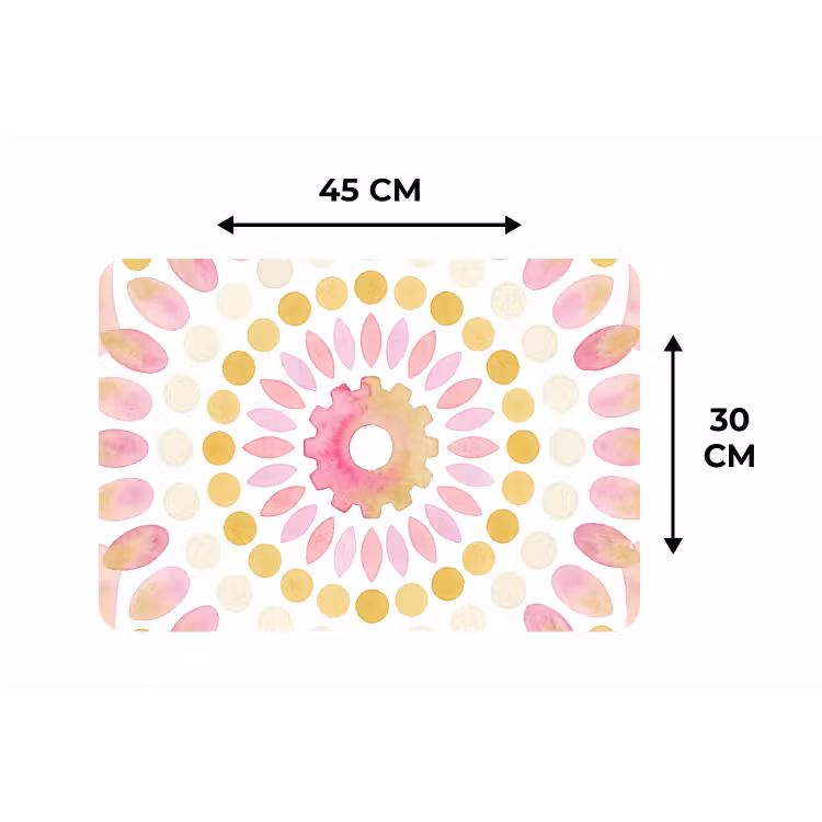 Abstract - Mandala - Kunst - Modern - Roze Placemat vinyl groot -specs