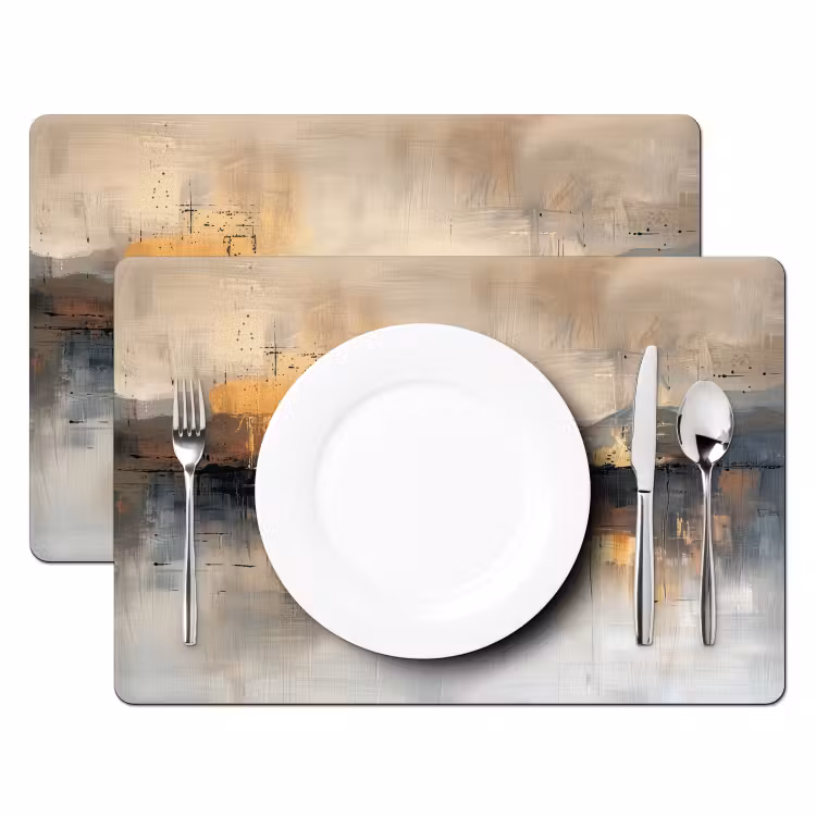 Abstract - Modern - Beige - Aesthetic - Goud Placemat vinyl groot -zzsfeer2_Kitchenyeah-website