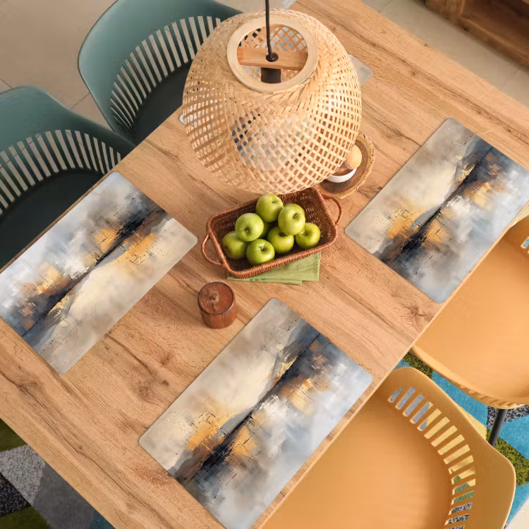 Abstract - Modern - Beige - Aesthetic - Goud Placemat vinyl groot -zzsfeer5_Kitchenyeah-website