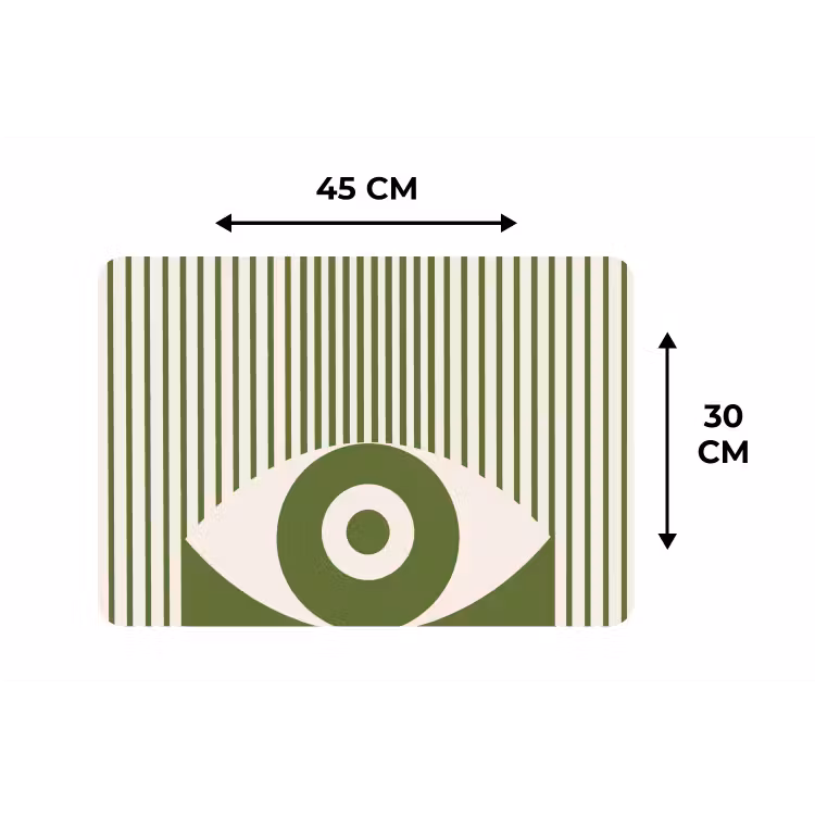 Abstract - Oog - Strepen - Modern - Groen Placemat vinyl groot -specs