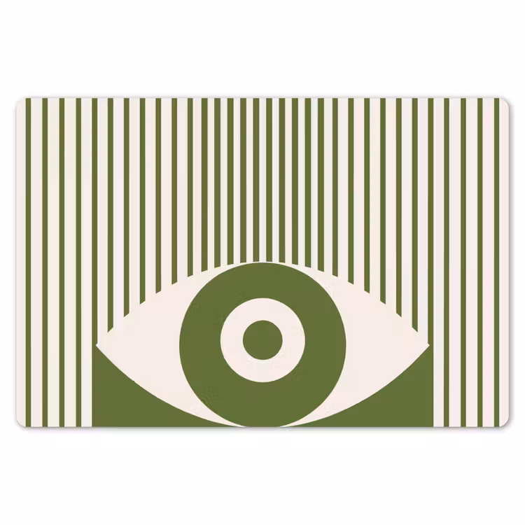 Abstract - Oog - Strepen - Modern - Groen Placemat vinyl groot -zzsfeer1_Kitchenyeah-website