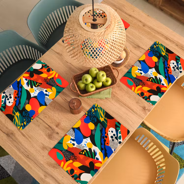 Abstract - Planten - Vormen - Kleurrijk Placemat vinyl groot -zzsfeer5_Kitchenyeah-website