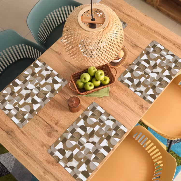 Abstract - Retro - Bruin Placemat vinyl groot 368 -zzsfeer5_Kitchenyeah-website
