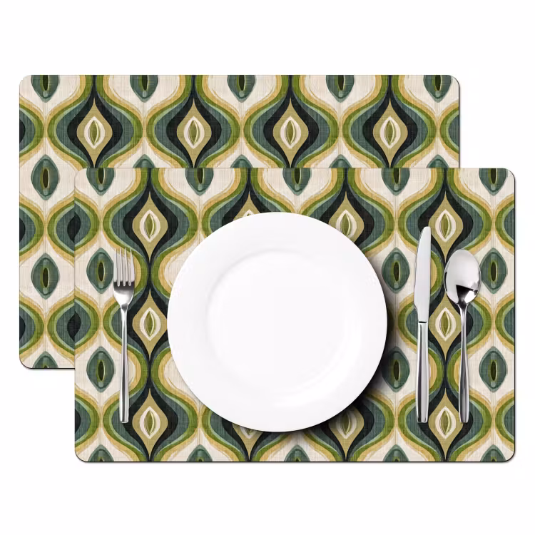 Abstract - Ritmisch - Groen Placemat vinyl groot 368 -zzsfeer2_Kitchenyeah-website