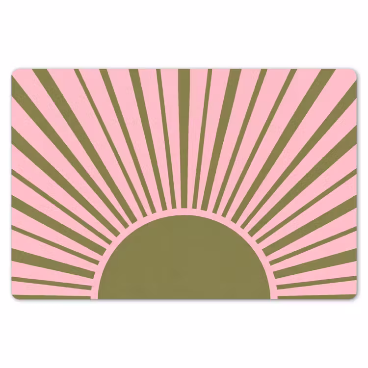 Abstract - Stralen - Grafisch - Roze - Groen Placemat vinyl groot -zzsfeer1_Kitchenyeah-website