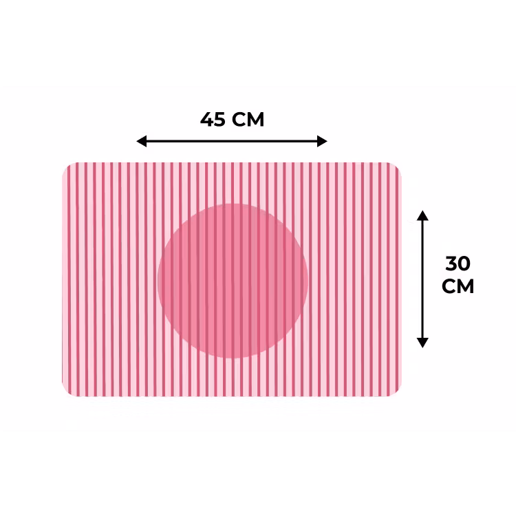 Abstract - Strepen - Ovaal - Roze - Modern Placemat vinyl groot -specs