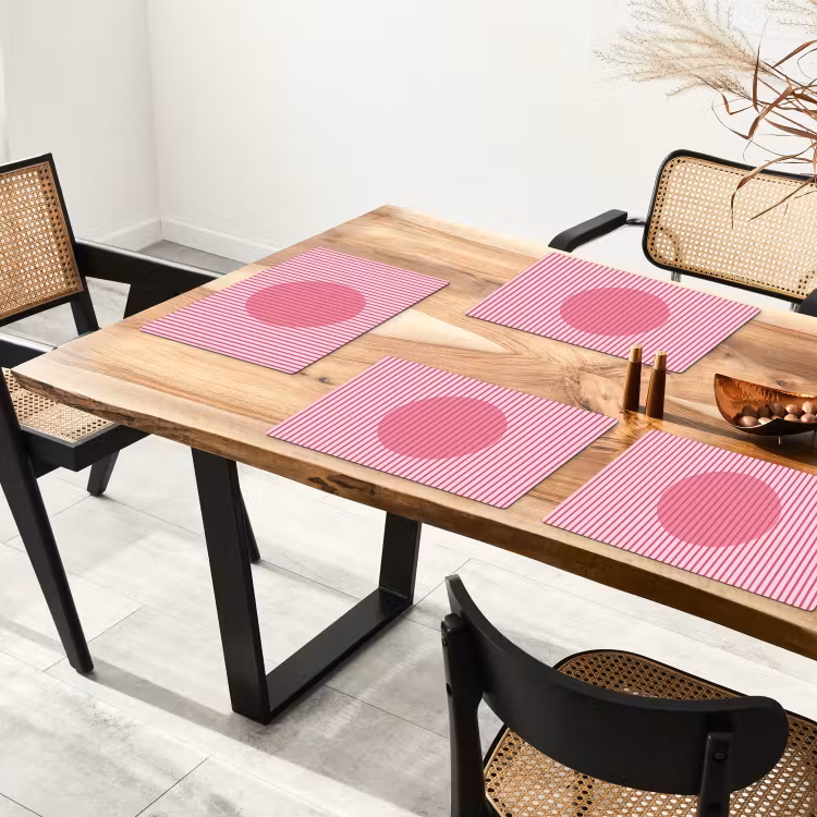 Abstract - Strepen - Ovaal - Roze - Modern Placemat vinyl groot -zzsfeer4_Kitchenyeah-website
