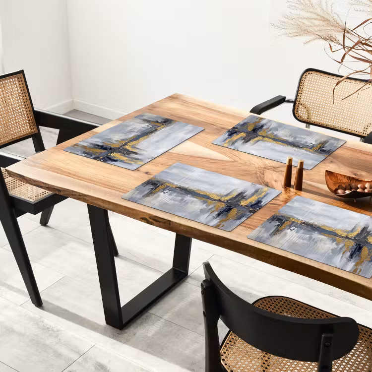 Abstract - Structuur - Goud - Grijs - Modern Placemat vinyl groot -zzsfeer4_Kitchenyeah-website