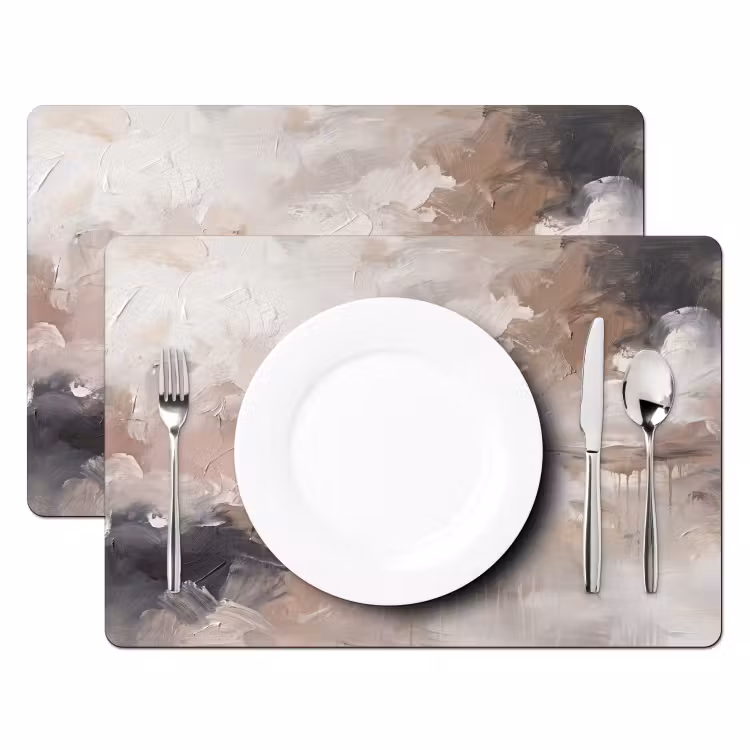 Abstract - Textuur - Kunst - Modern - Beige Placemat vinyl groot -zzsfeer2_Kitchenyeah-website