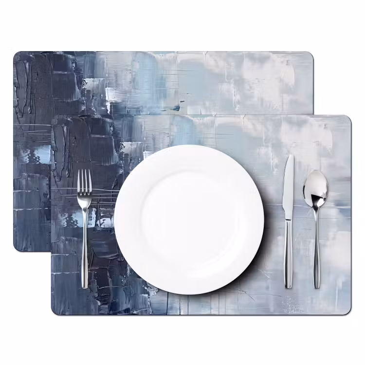 Abstract - Textuur - Kunst - Modern - Blauw Placemat vinyl groot -zzsfeer2_Kitchenyeah-website