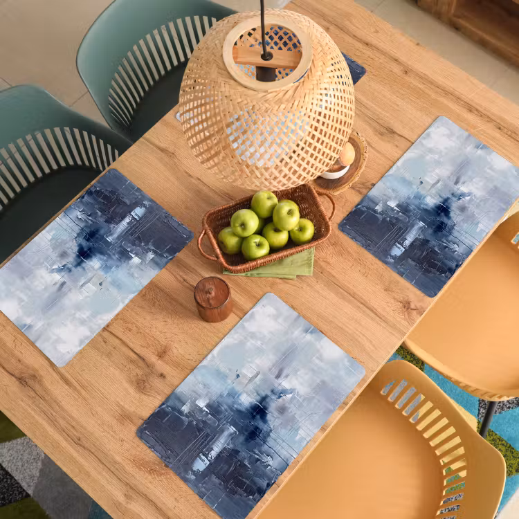 Abstract - Textuur - Kunst - Modern - Blauw Placemat vinyl groot -zzsfeer5_Kitchenyeah-website