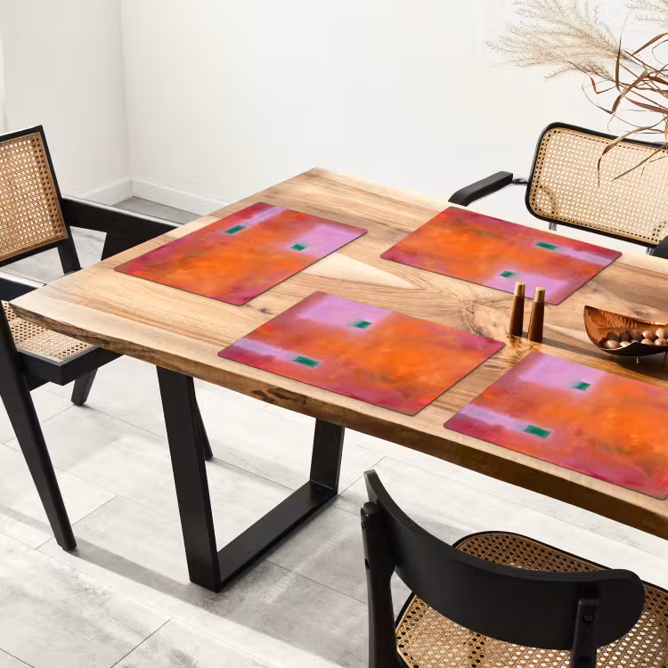 Abstract - Vlakken - Kunst - Modern - Oranje Placemat vinyl groot -zzsfeer4_Kitchenyeah-website