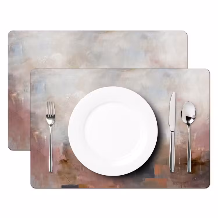 Abstract - Vloeiend - Kunst - Modern - Beige Placemat vinyl groot -zzsfeer2_Kitchenyeah-website